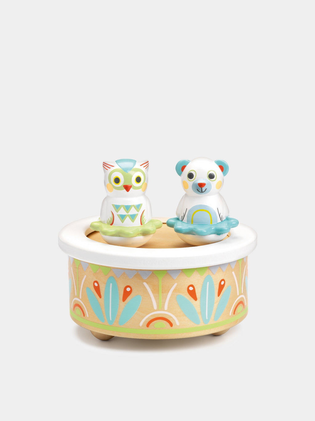 Carillon multicolor per bambini con orso e gufo